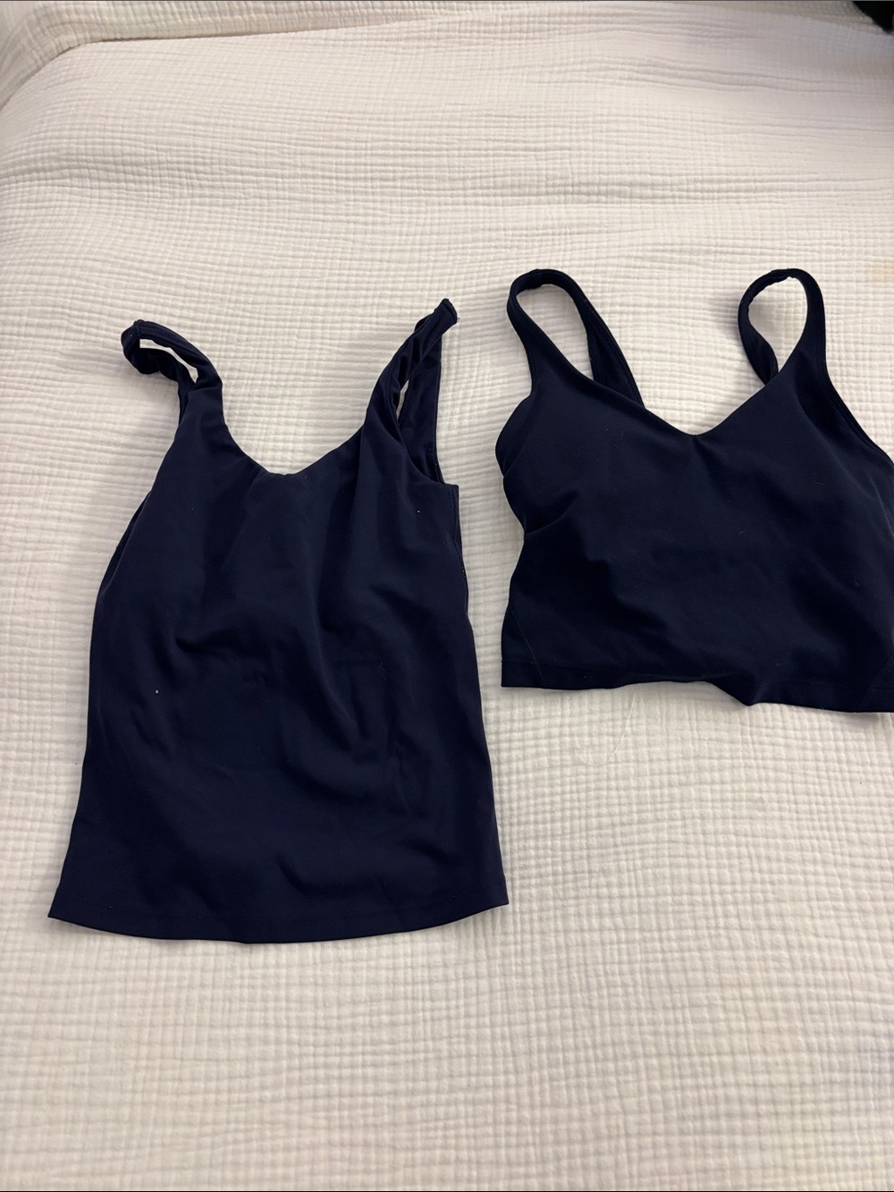 Lulu/offline Navy Scoop Tank and Cropped Bralette Set